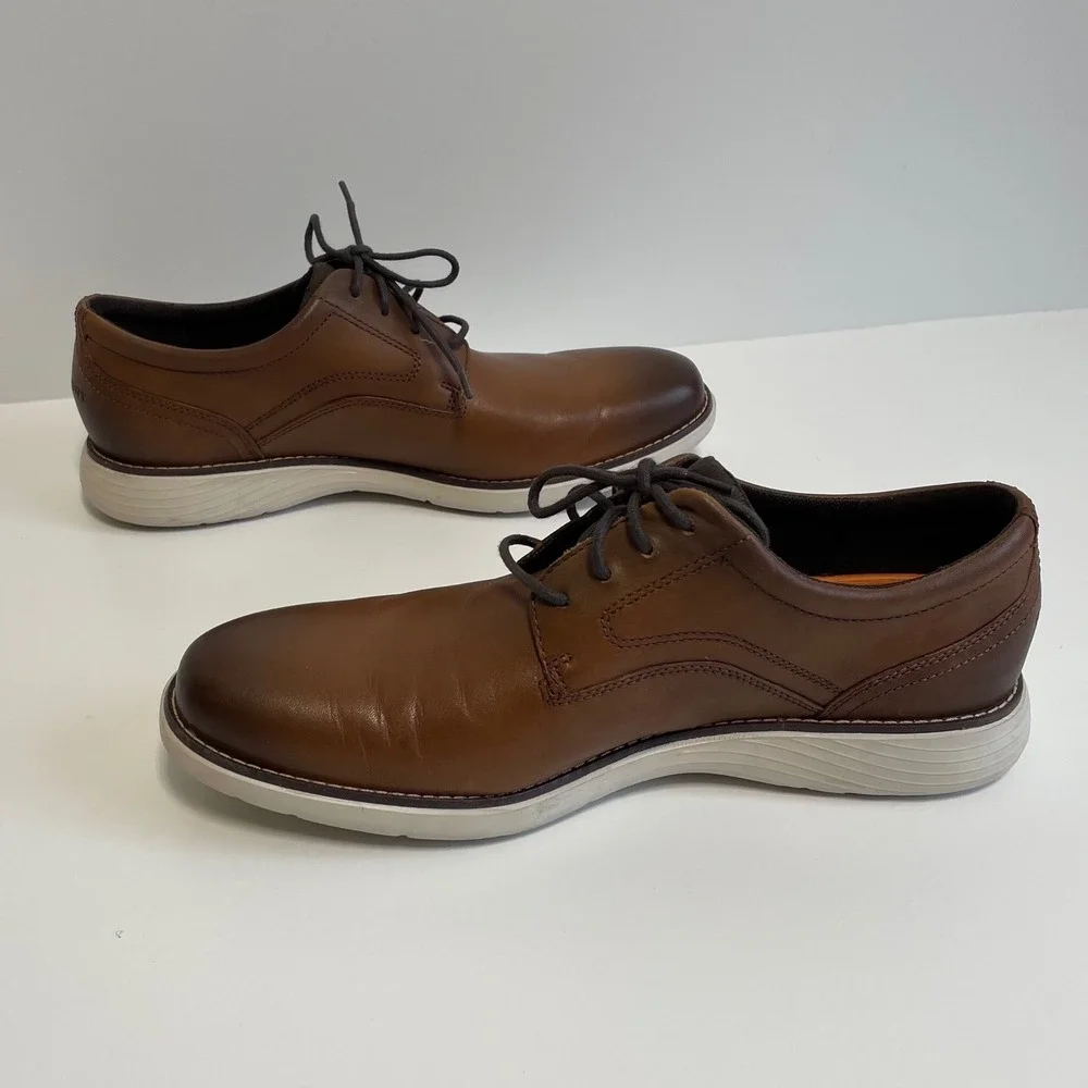 Rockport truTech Men's Brown Leather Lace Up Dress Shoes Size‎ 9.5